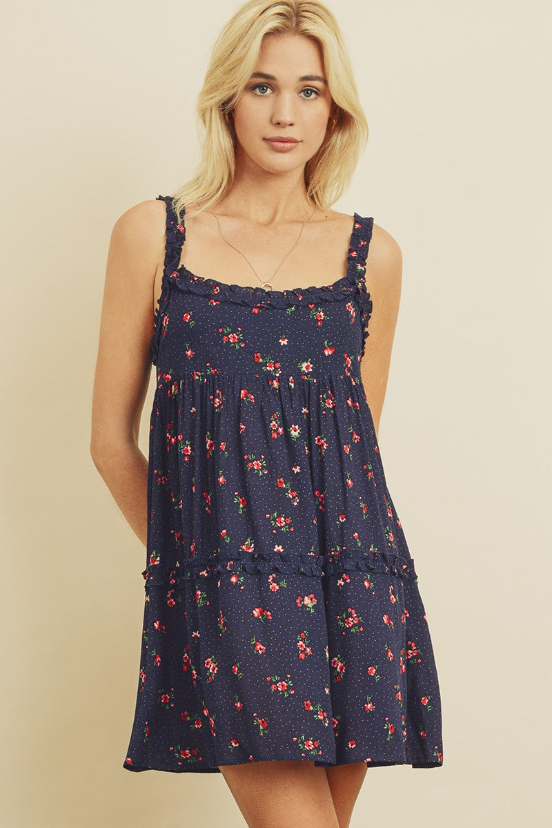 Dot & Floral Swing Dress