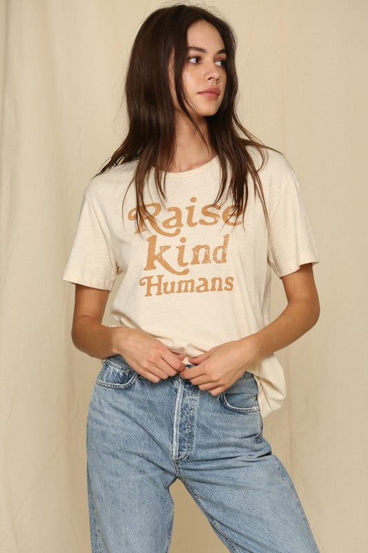 "Raise Kind Humans" Cotton Shirt