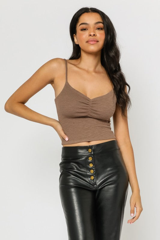 Ruched Cropped Tank Top