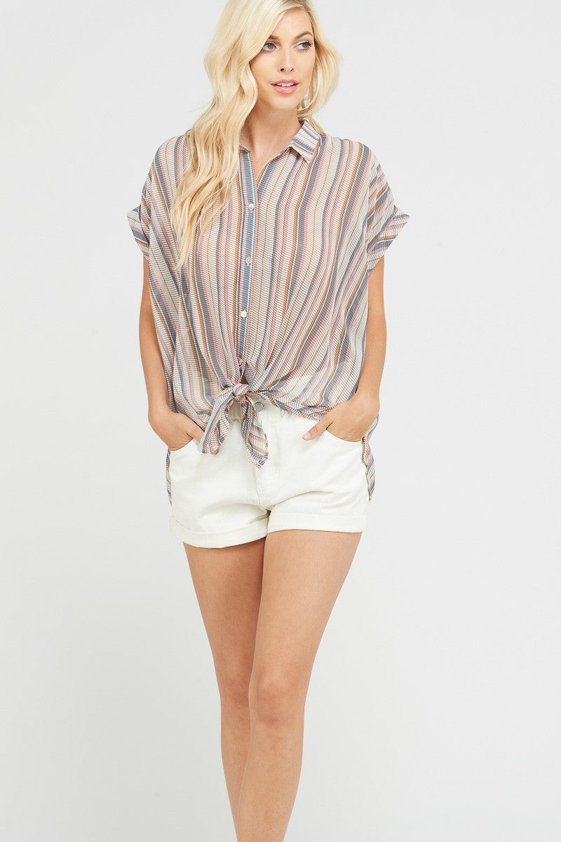 Heather Striped Top