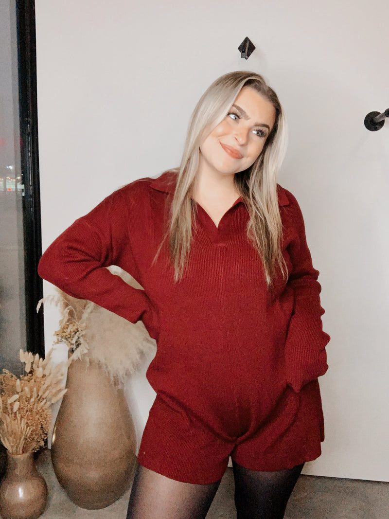 Marcy Maroon Onesie