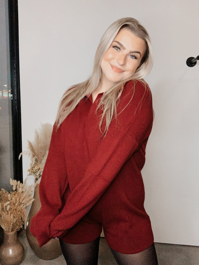 Marcy Maroon Onesie