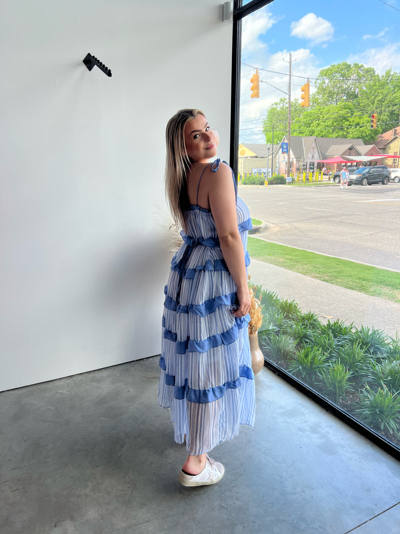 Ocean Blue Midi Dress